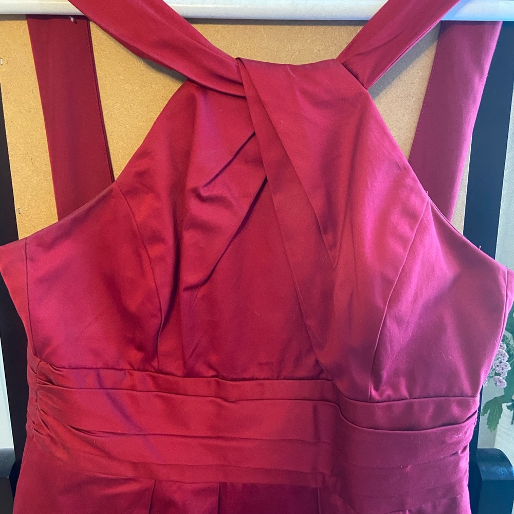 David’s Bridal cranberry dress 2 & 4